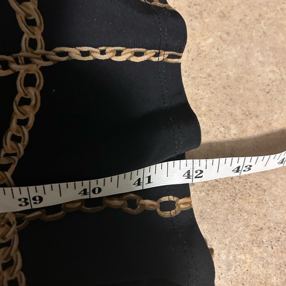 Lauren Ralph Lauren dress - black/gold chain print sleeveless w/belt - Picture 12 of 13